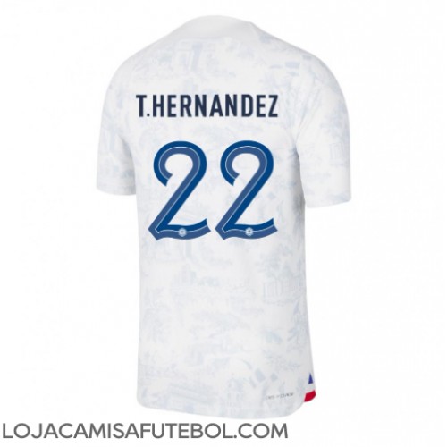 Camisa de Futebol França Theo Hernandez #22 Equipamento Secundário Mundo 2022 Manga Curta